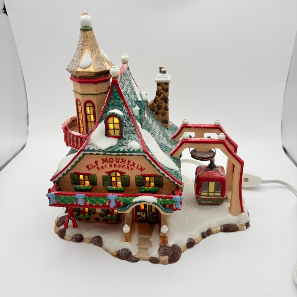 Department 56 Elf Mountain Ski Resort Green Red North Pole Series 56.56700